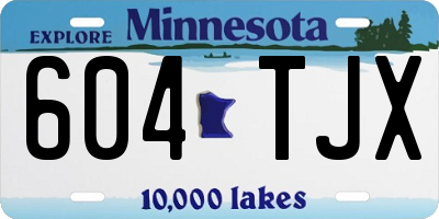 MN license plate 604TJX