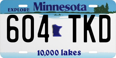 MN license plate 604TKD