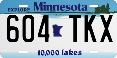 MN license plate 604TKX
