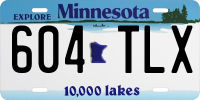 MN license plate 604TLX