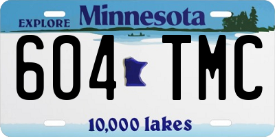 MN license plate 604TMC