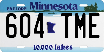 MN license plate 604TME