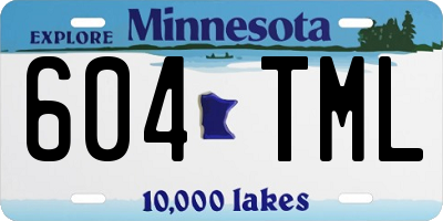 MN license plate 604TML
