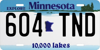 MN license plate 604TND
