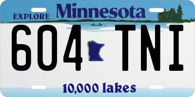 MN license plate 604TNI