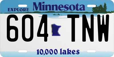MN license plate 604TNW