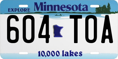 MN license plate 604TOA
