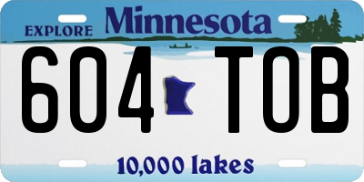 MN license plate 604TOB