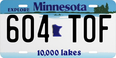 MN license plate 604TOF