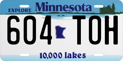 MN license plate 604TOH