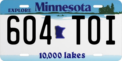 MN license plate 604TOI