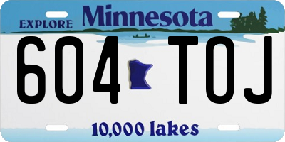 MN license plate 604TOJ