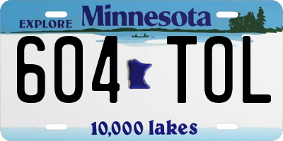 MN license plate 604TOL