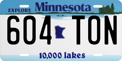 MN license plate 604TON