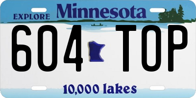 MN license plate 604TOP