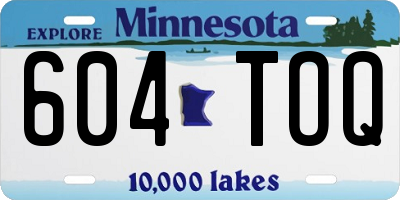 MN license plate 604TOQ
