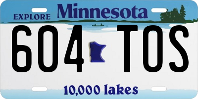 MN license plate 604TOS