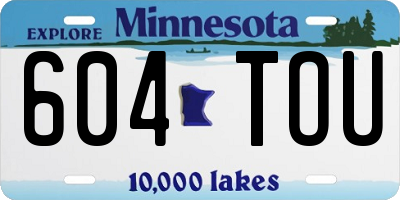 MN license plate 604TOU