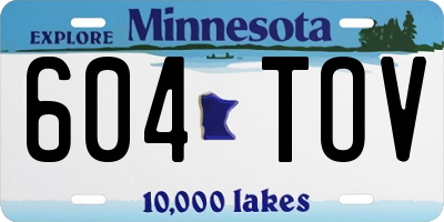 MN license plate 604TOV