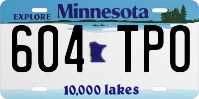 MN license plate 604TPO