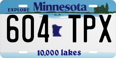 MN license plate 604TPX