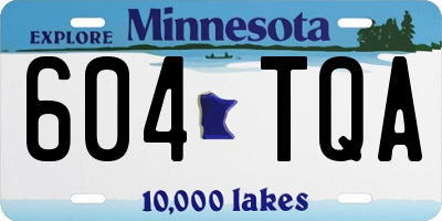 MN license plate 604TQA