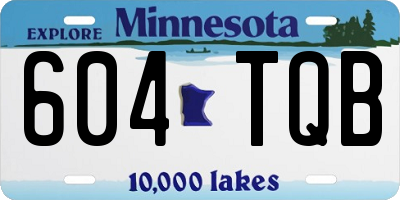 MN license plate 604TQB