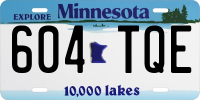 MN license plate 604TQE
