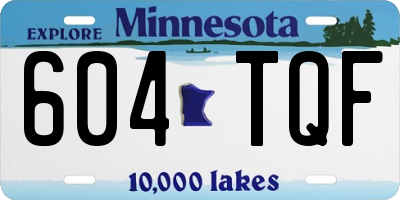 MN license plate 604TQF