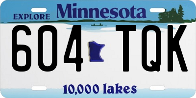 MN license plate 604TQK