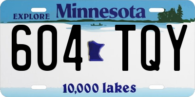 MN license plate 604TQY