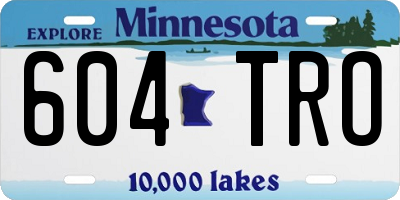 MN license plate 604TRO