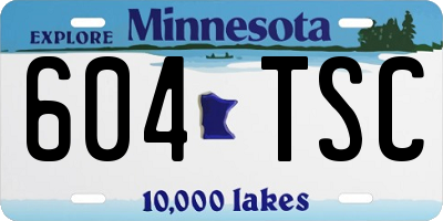 MN license plate 604TSC