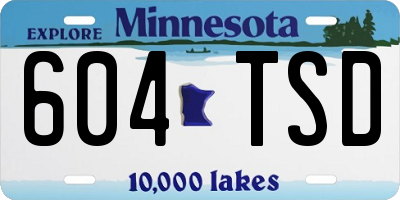 MN license plate 604TSD