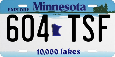 MN license plate 604TSF