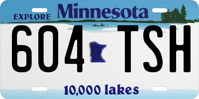 MN license plate 604TSH