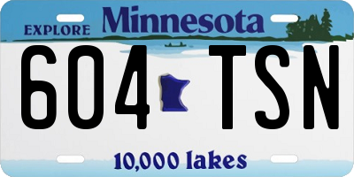 MN license plate 604TSN