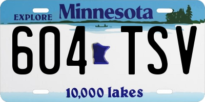 MN license plate 604TSV