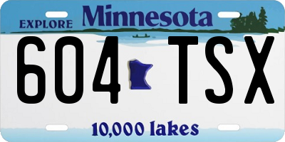 MN license plate 604TSX
