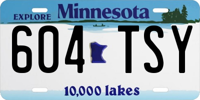 MN license plate 604TSY