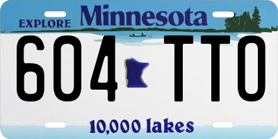 MN license plate 604TTO