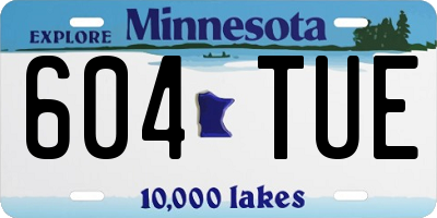MN license plate 604TUE