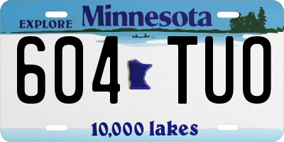 MN license plate 604TUO