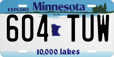 MN license plate 604TUW