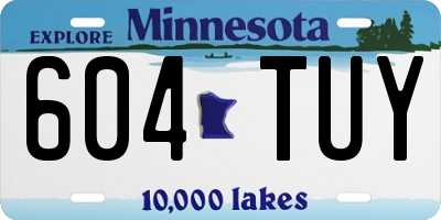 MN license plate 604TUY