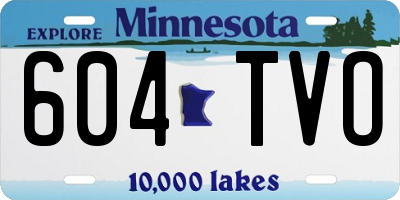 MN license plate 604TVO
