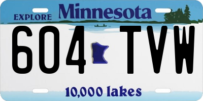 MN license plate 604TVW