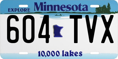 MN license plate 604TVX