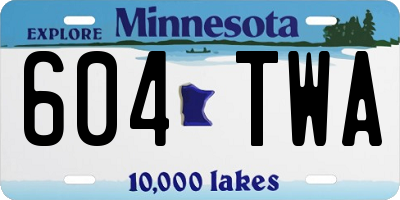 MN license plate 604TWA