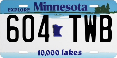 MN license plate 604TWB
